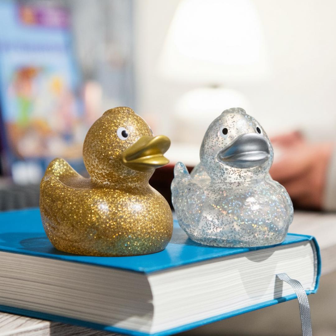 M131004 Glitter/gold - Rubber duck, wings - mbw